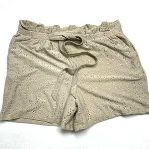 Cato Light‎ Brown Tan Eyelet Shorts Tie String